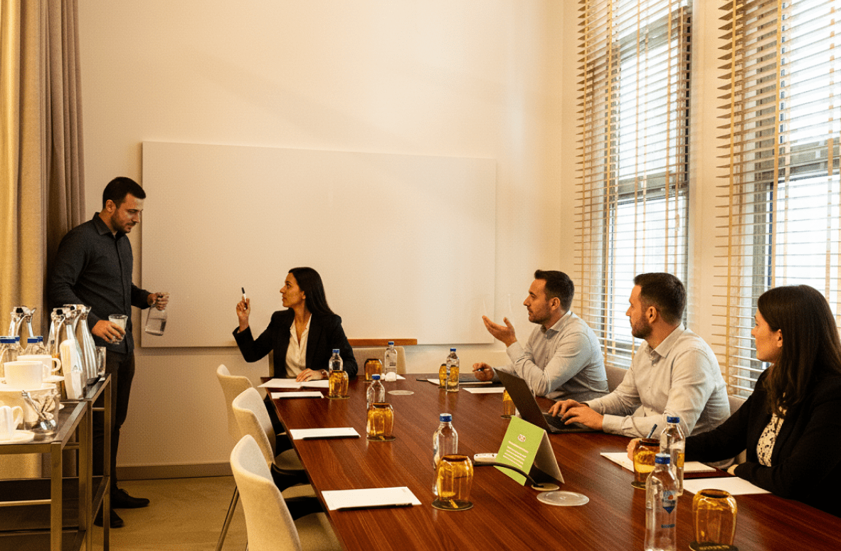 Meeting Rooms: Everything is ready for you to evaluate and bring your ideas to life. You can reserve this comfortable meeting environment through the DotsHub App.